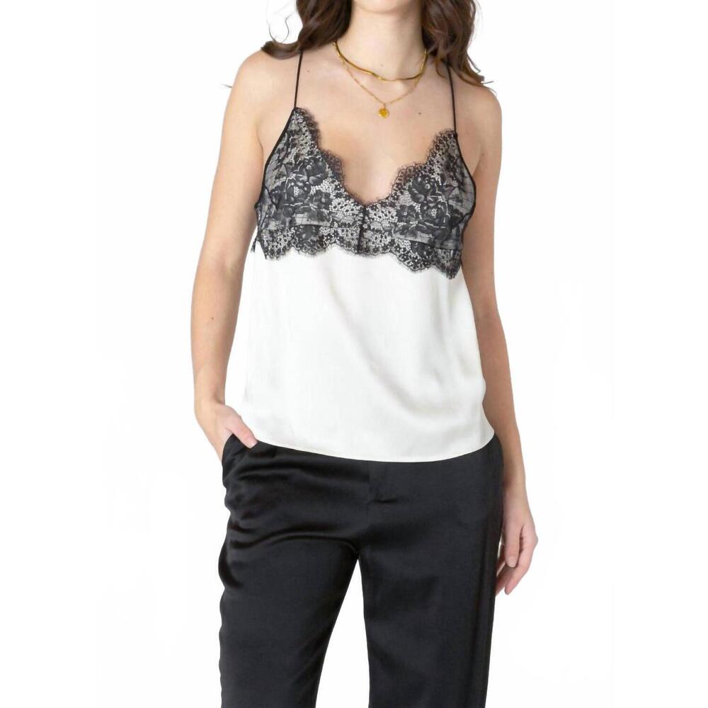 NEW DEX lace trim cami top in ecru